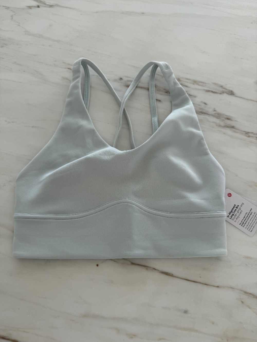 Lululemon In alignment long line bra, Size 4 - ocean color